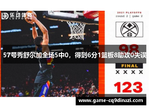 57号秀舒尔加全场5中0，得到6分1篮板8助攻0失误
